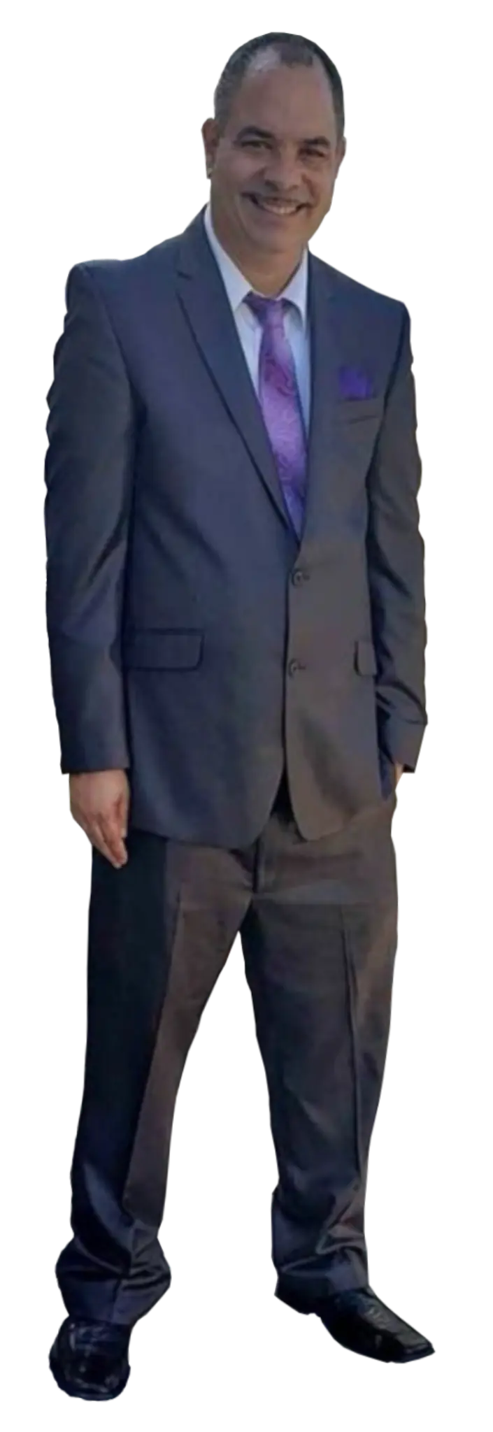 A cutout image of a dashing young man in a well-fitted suit with a million-dollar smile and the world in his eye. This is the Movie Master in all his glory.